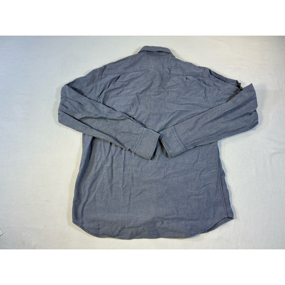 UNTUCKit Shirt Mens Medium Blue Micro Stripe Long Sleeve Button Down Cotton - Picture 2 of 7